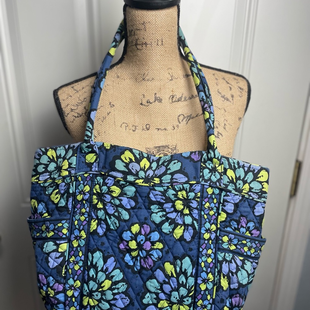 Vera Bradley Blue and Green Floral Tote